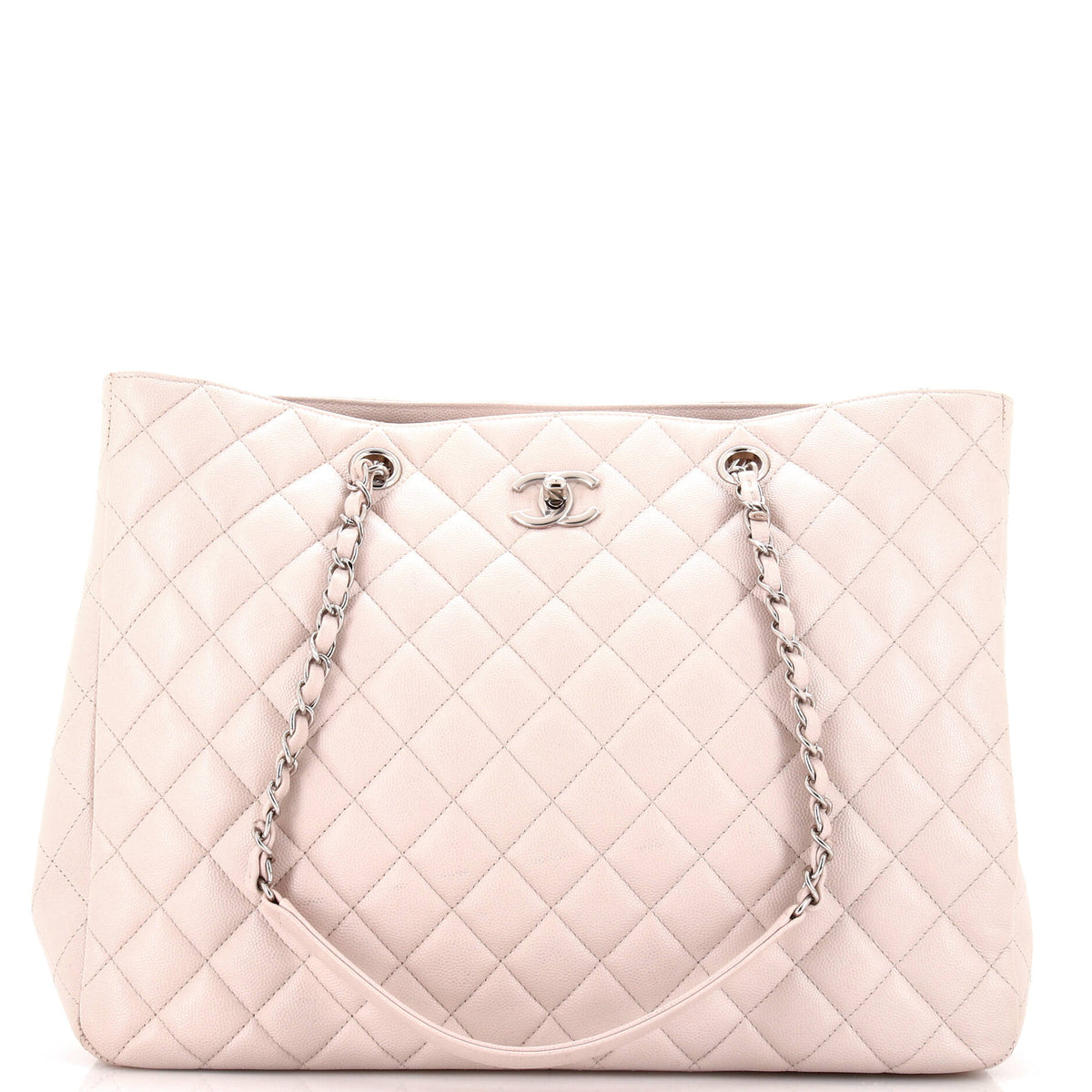 Classic CC Shopping Tote Quilted Caviar Large