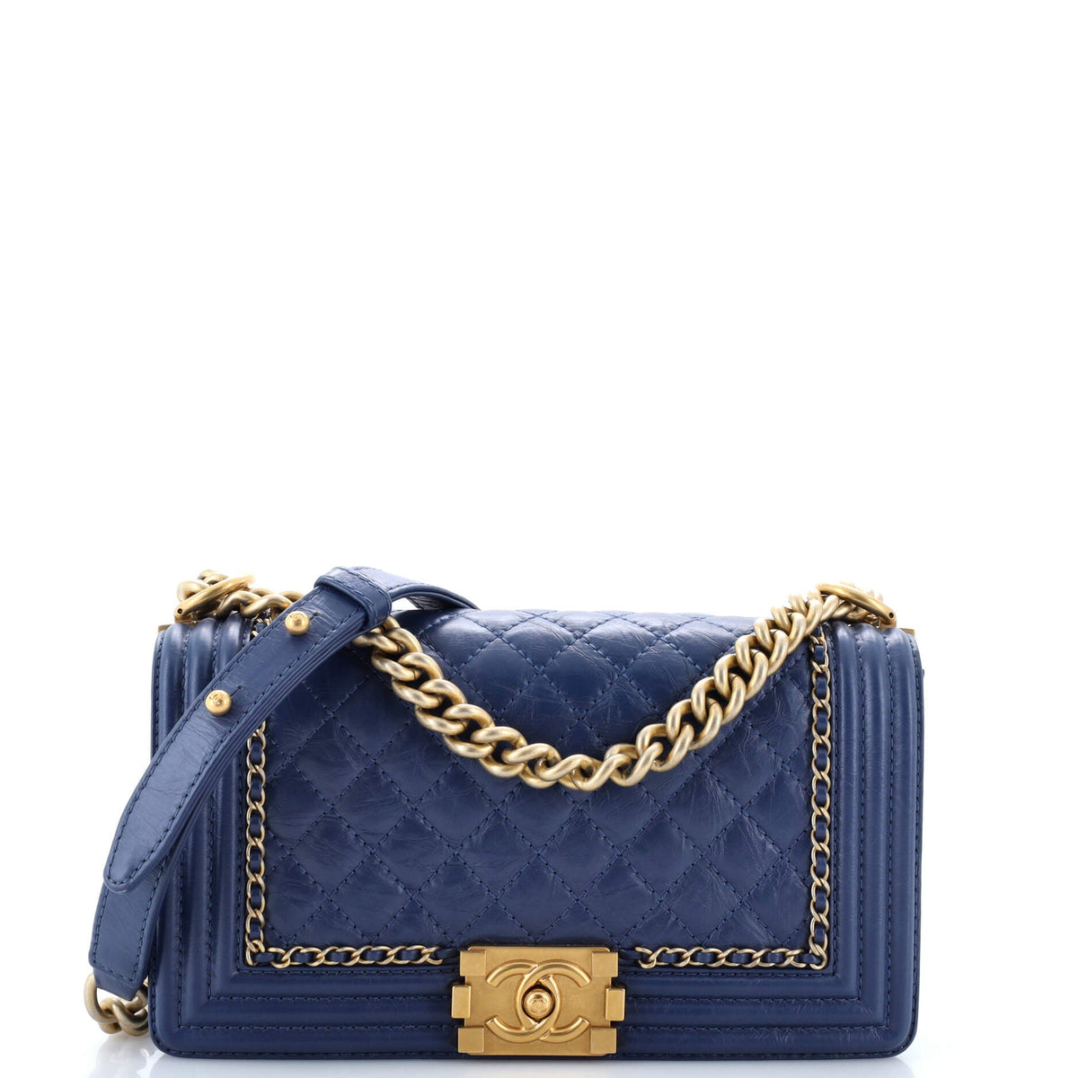 Jacket Boy Flap Bag Quilted Aged Calfskin Old Medium