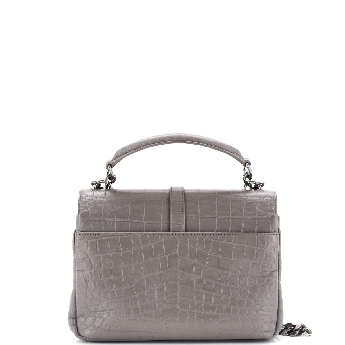 Classic Monogram College Bag Crocodile Embossed Leather Medium