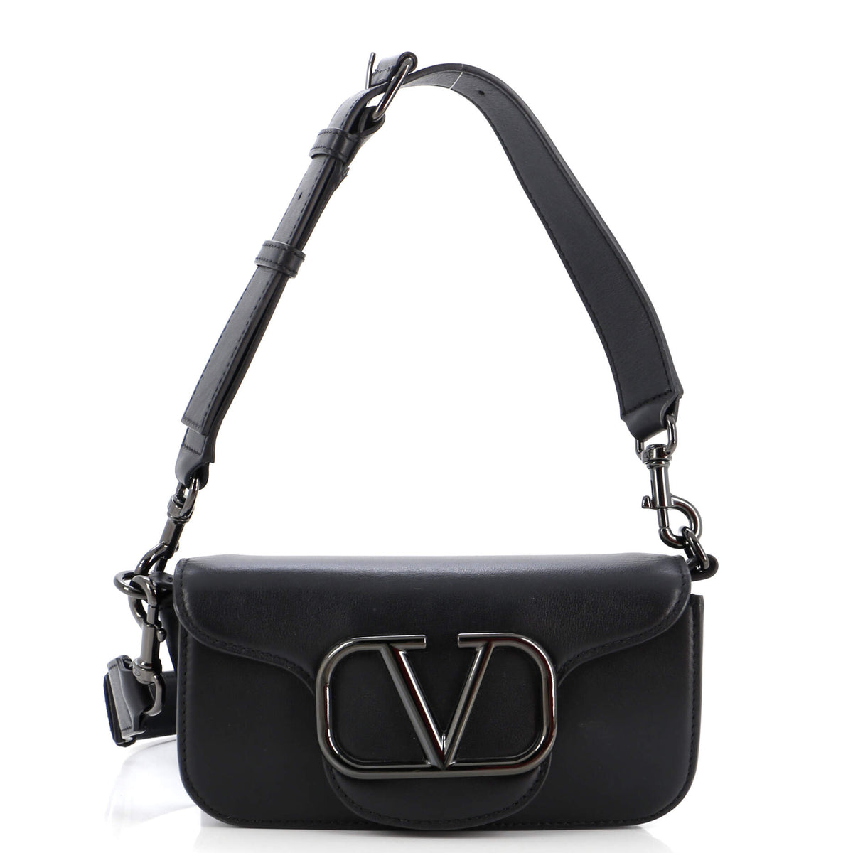 VLogo Flap Shoulder Bag Leather Mini