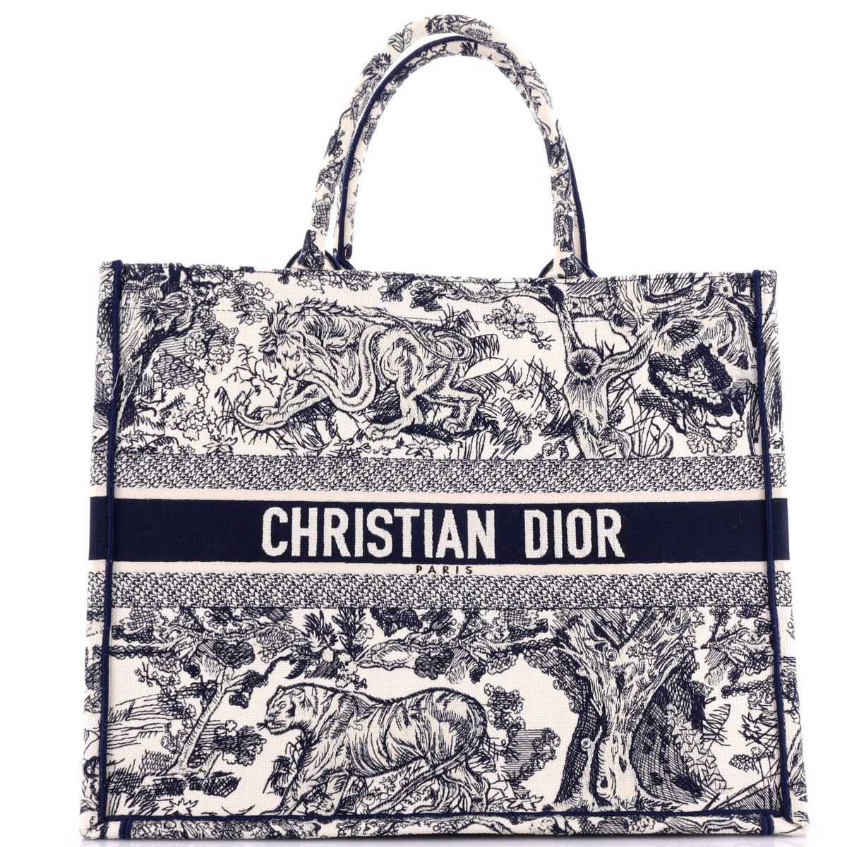 Book Tote Embroidered Canvas Large