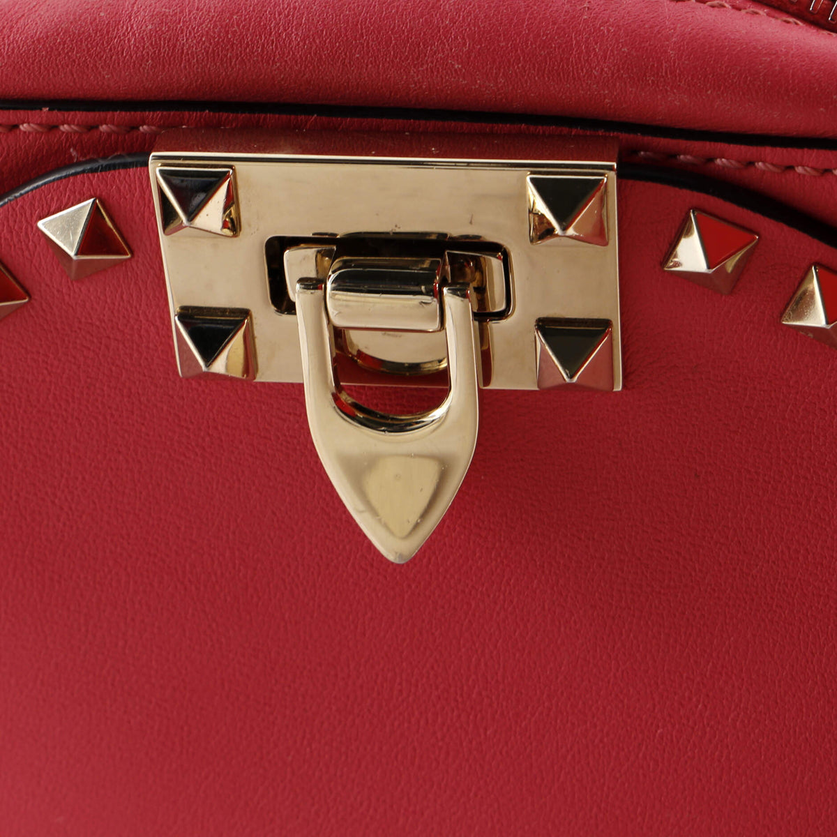 Rockstud Flip Lock Camera Crossbody Bag Leather