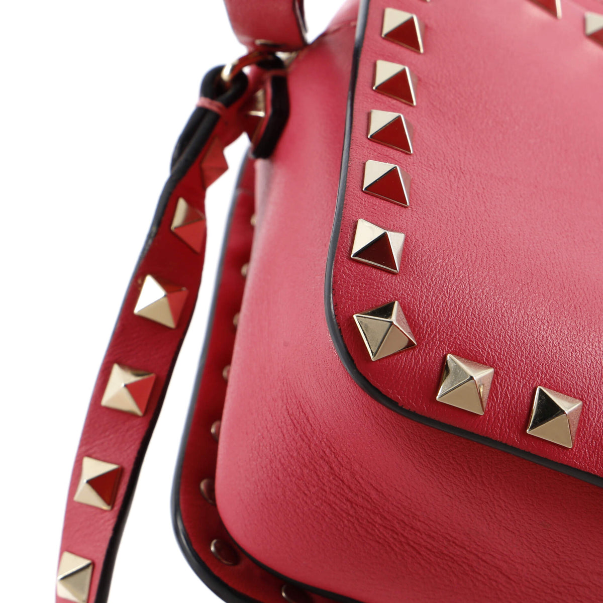 Rockstud Flip Lock Camera Crossbody Bag Leather
