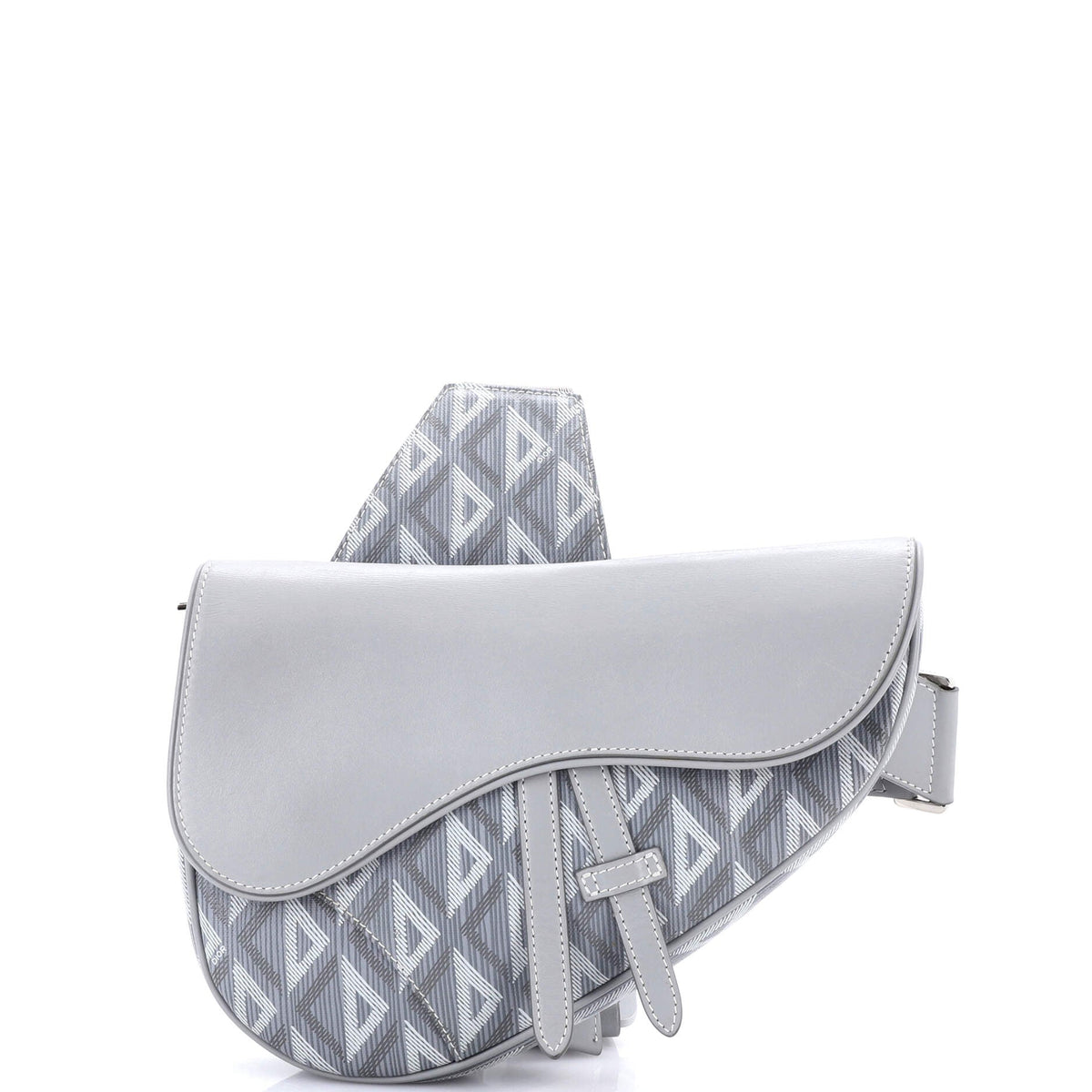Saddle Crossbody Bag CD Diamond Coated Canvas and Leather