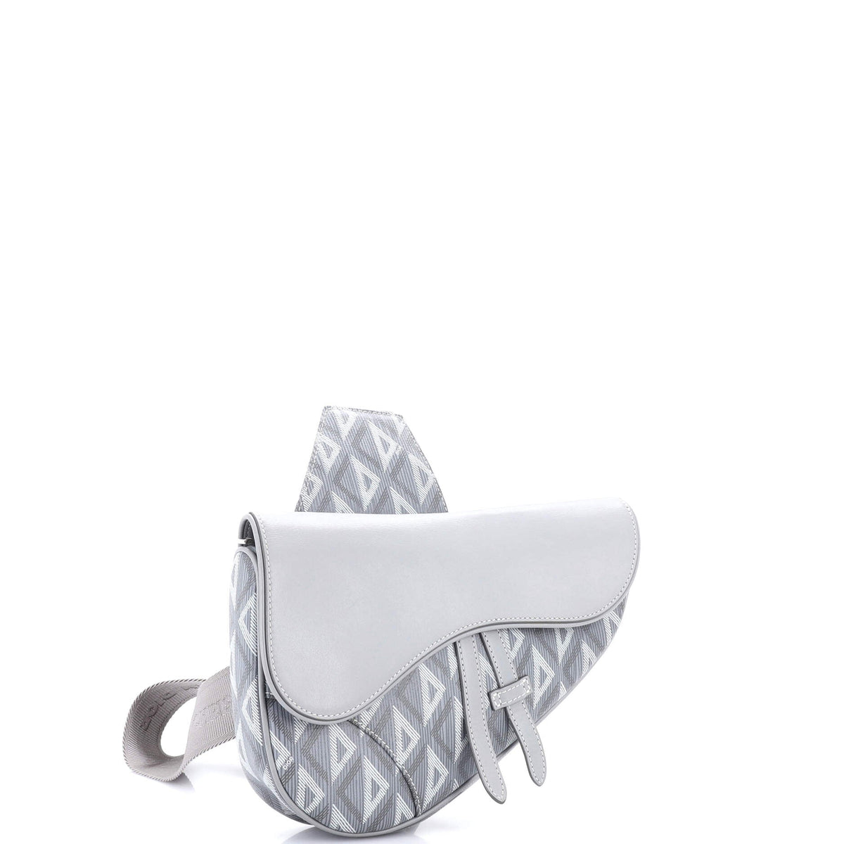 Saddle Crossbody Bag CD Diamond Coated Canvas and Leather