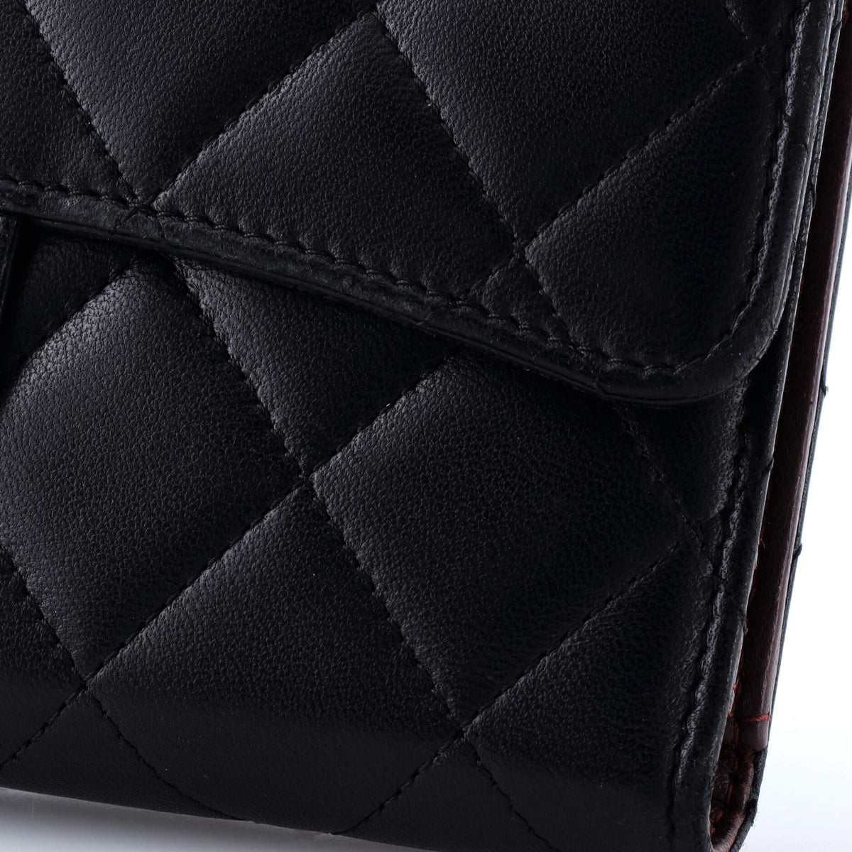 L-Flap Wallet Quilted Lambskin Long