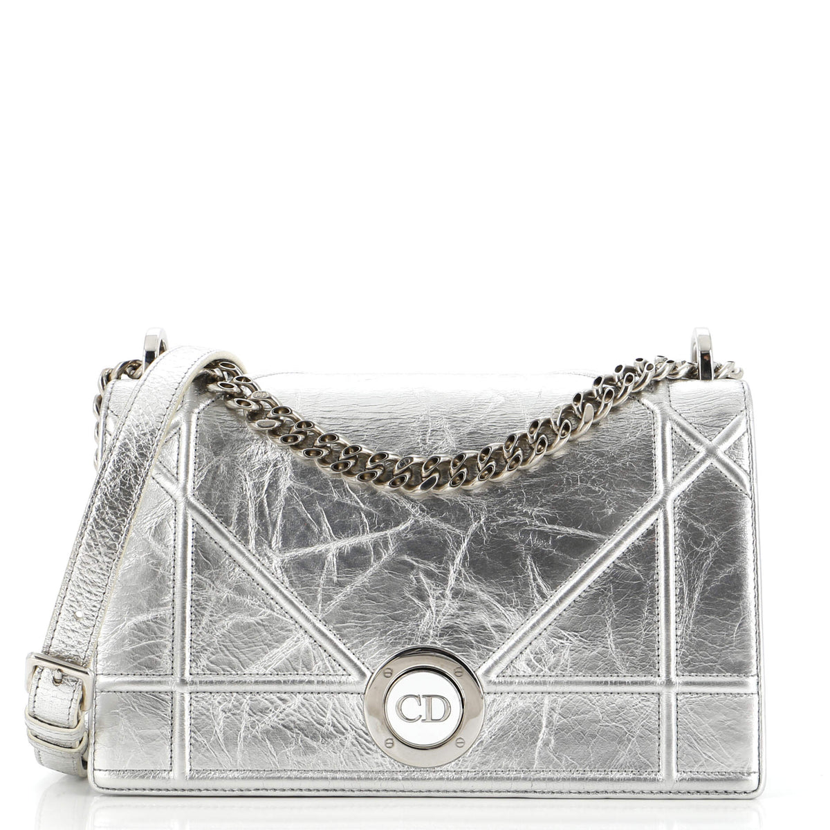 Diorama Clasp Flap Bag Crinkled Lambskin Small