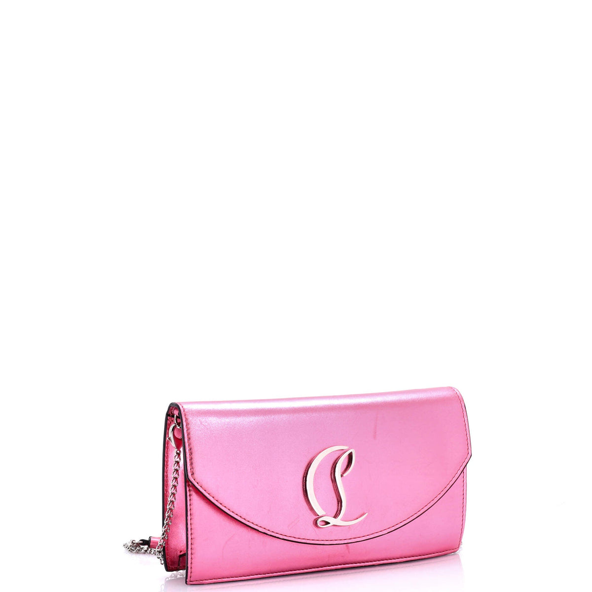 Loubi54 Chain Clutch Metallic Leather