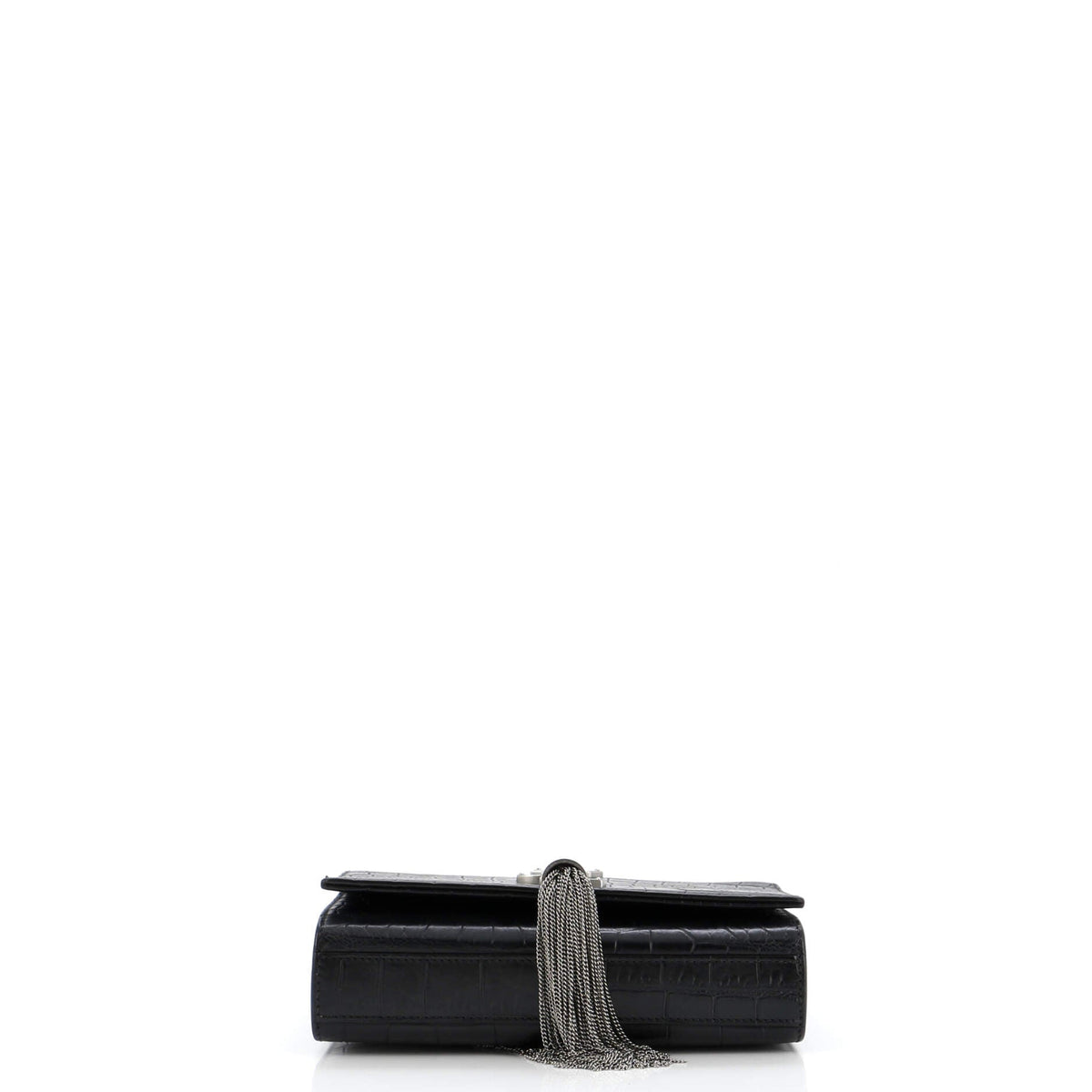 Classic Monogram Tassel Crossbody Bag Crocodile Embossed Leather Small