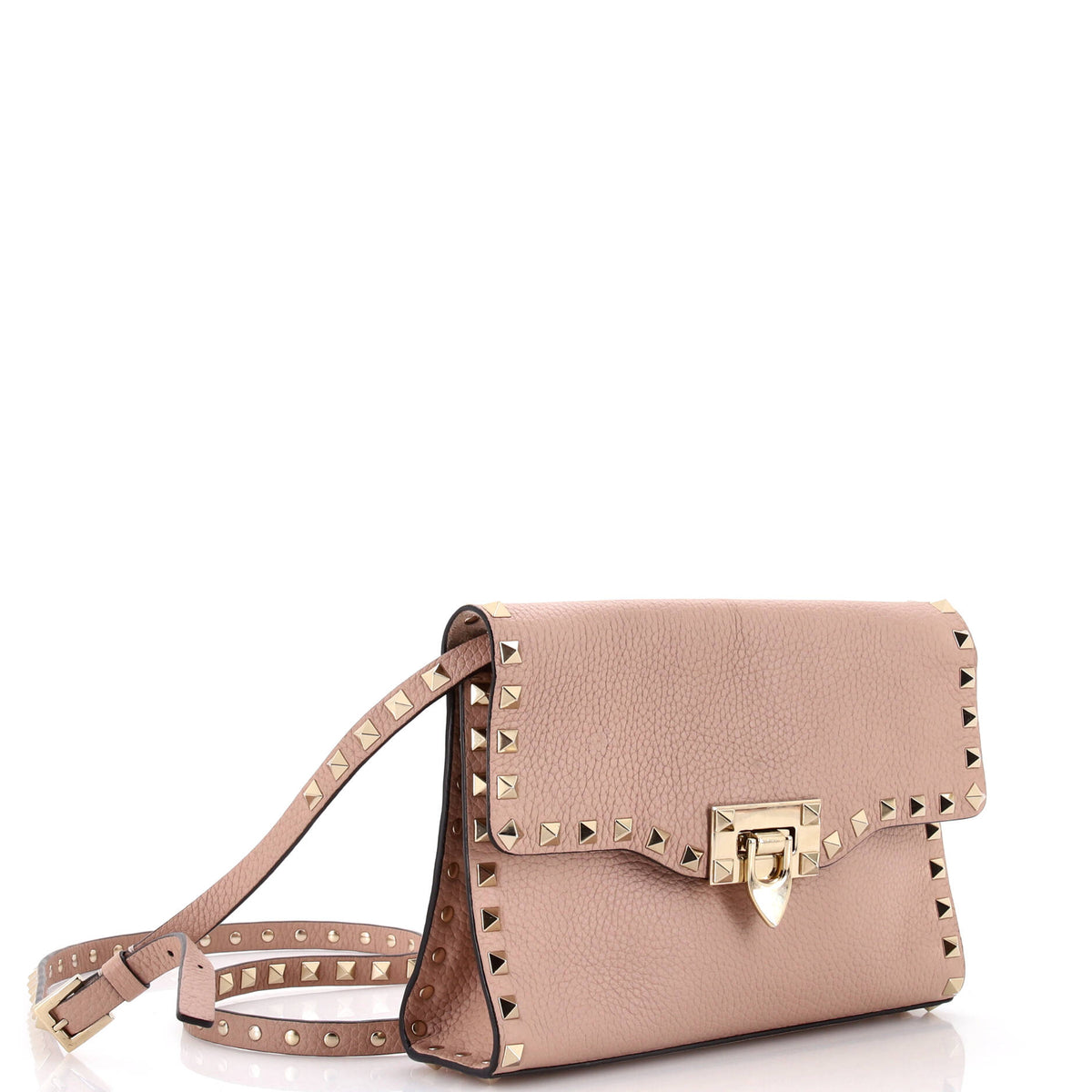 Rockstud Flip Lock Flap Bag Leather Large