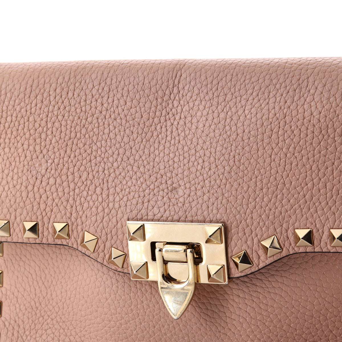 Rockstud Flip Lock Flap Bag Leather Large