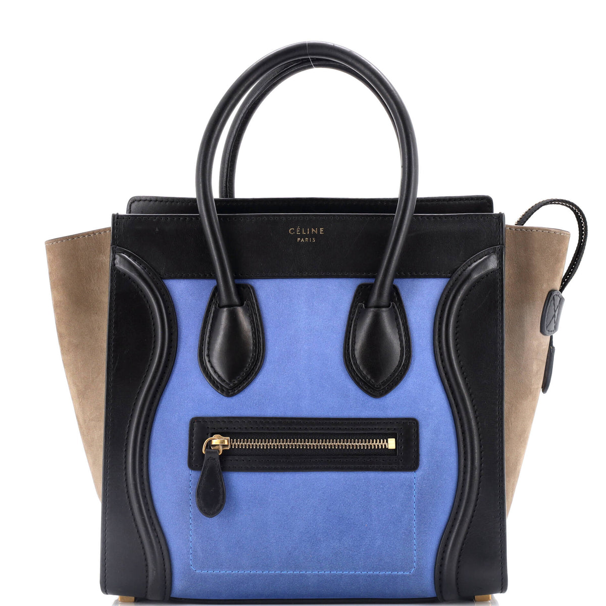 Bicolor Luggage Bag Leather Micro