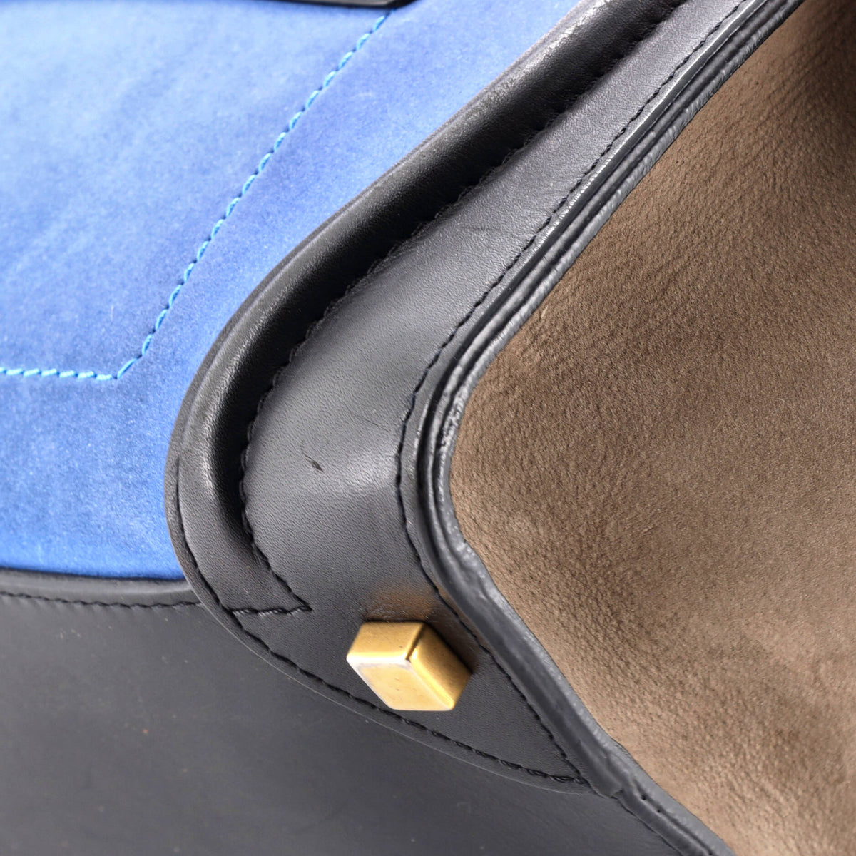 Bicolor Luggage Bag Leather Micro