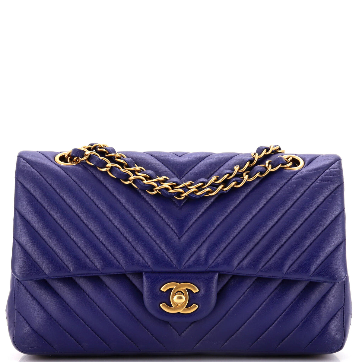 Classic Double Flap Bag Chevron Calfskin Medium