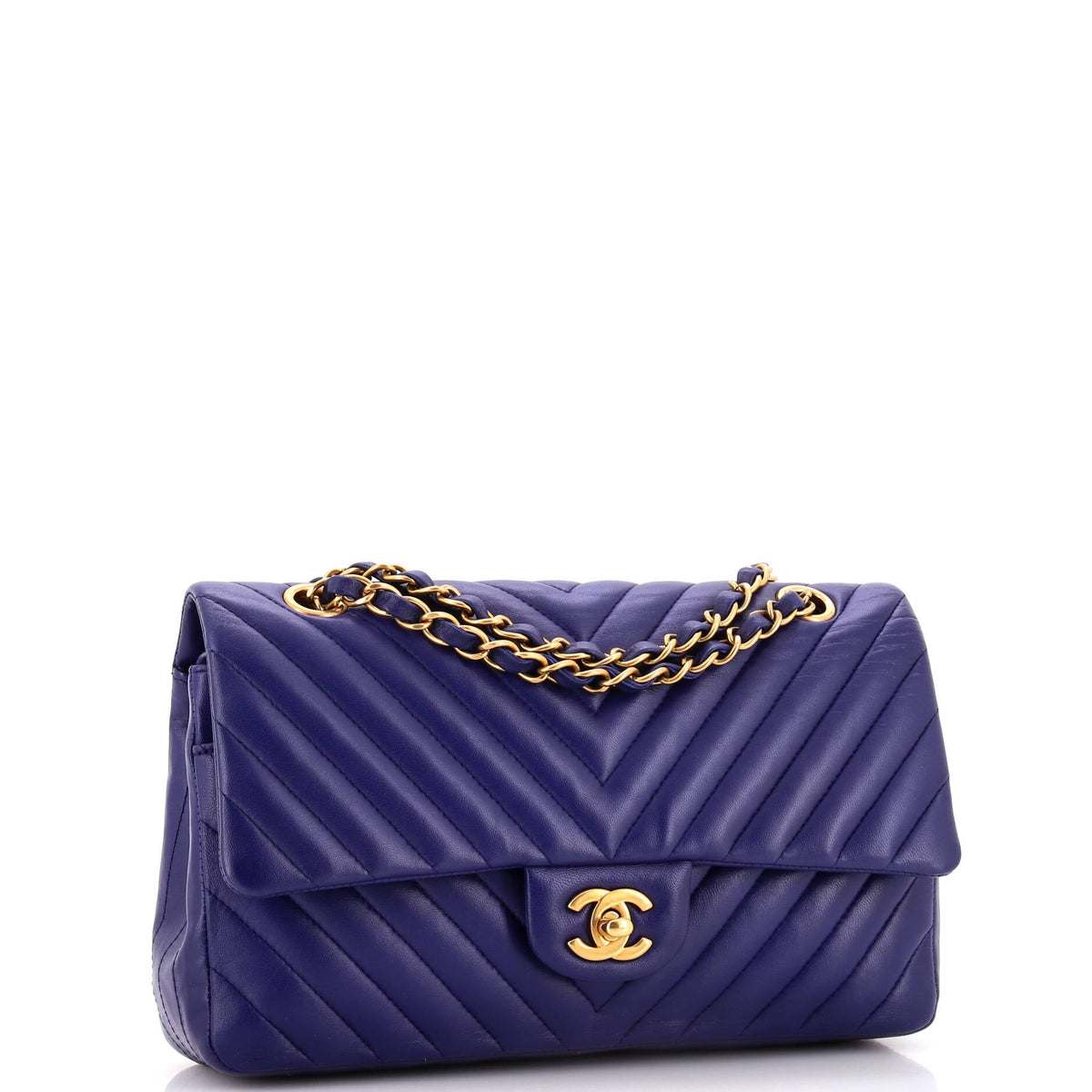 Classic Double Flap Bag Chevron Calfskin Medium