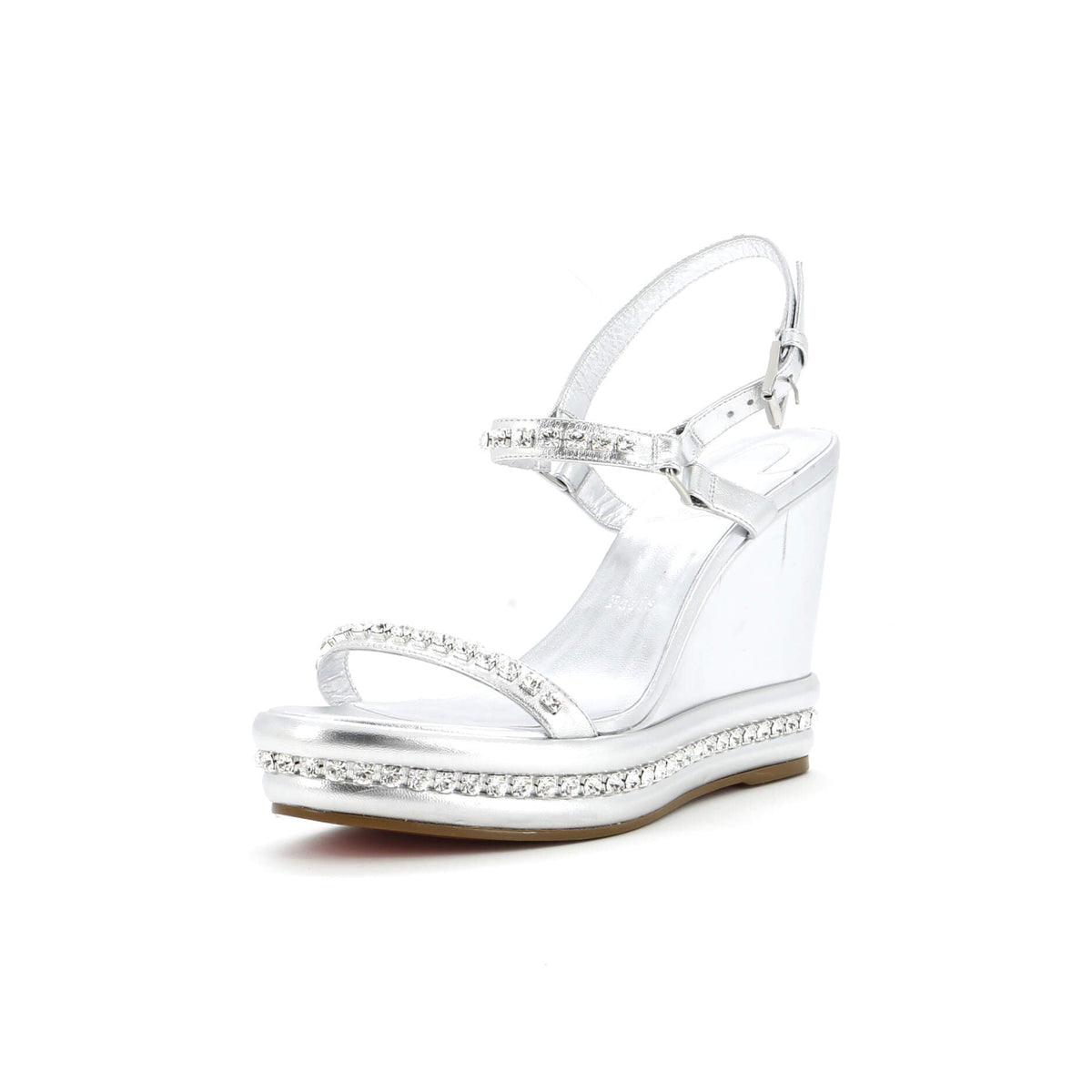 Women's Pyrastrass Wedge Sandals Leather with Crystal Embellished Details 110