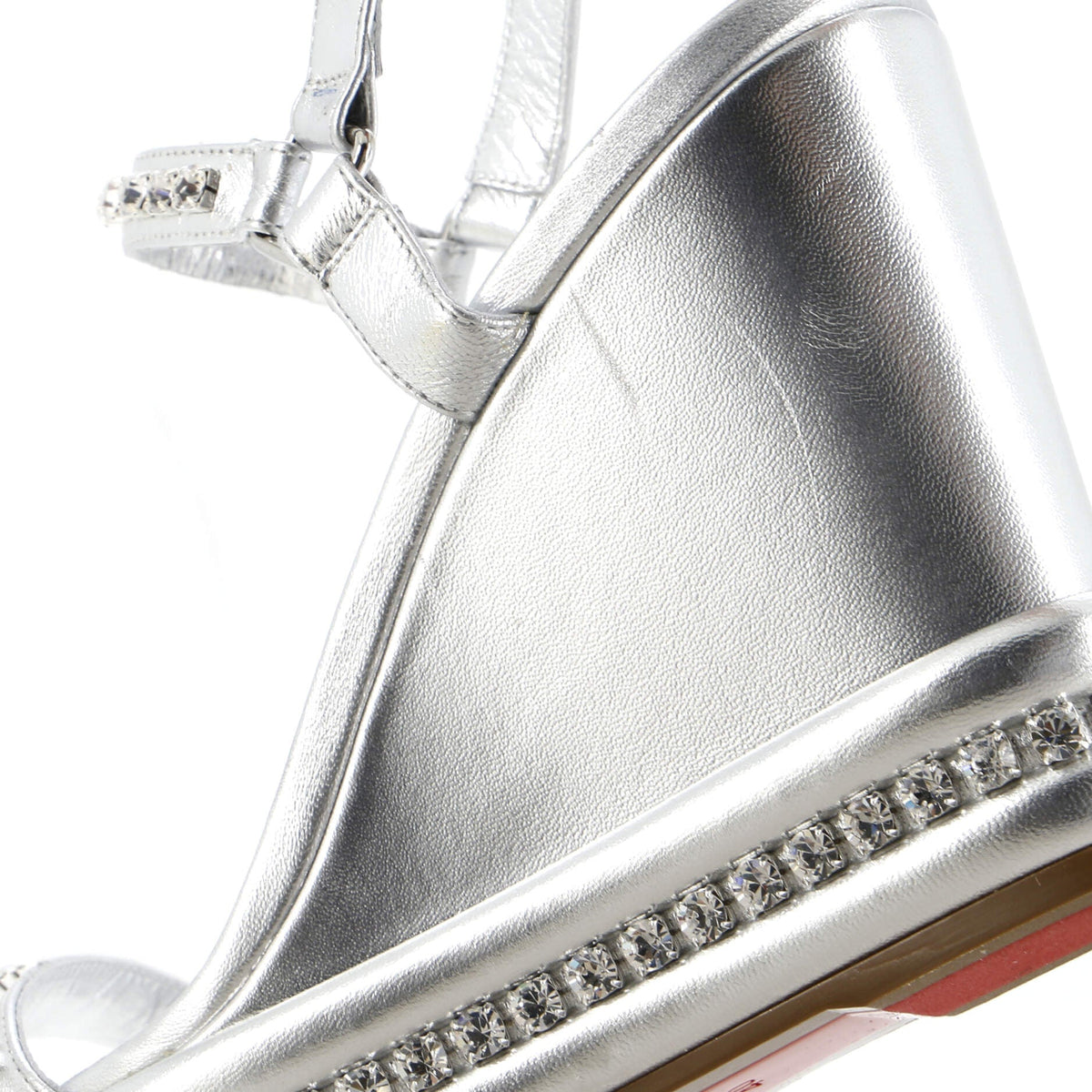 Women's Pyrastrass Wedge Sandals Leather with Crystal Embellished Details 110