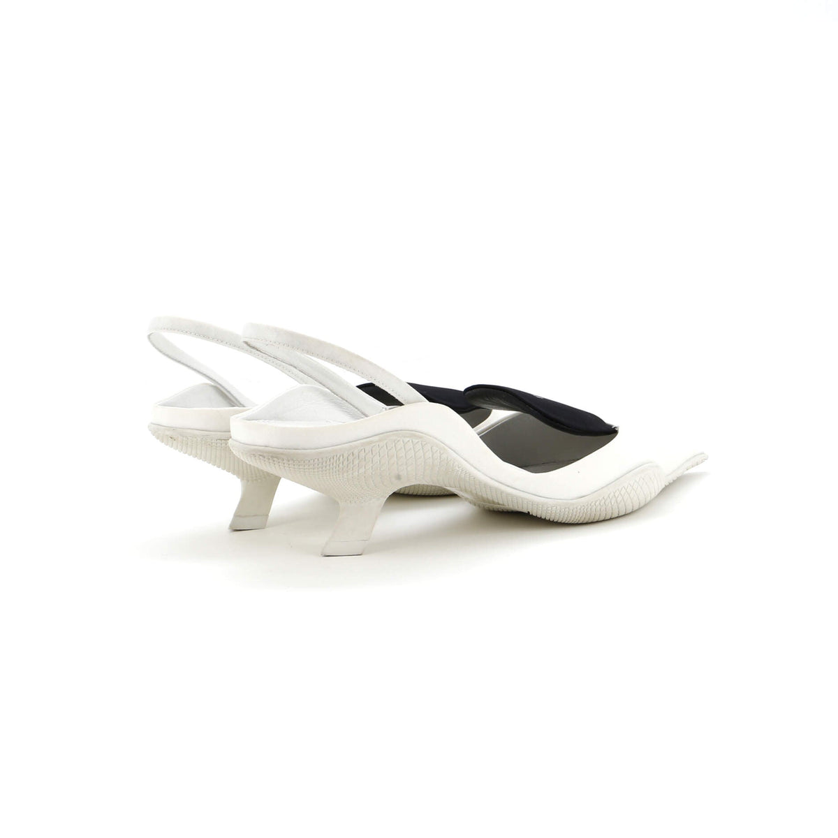 Women's Triangle Logo Slingback Pumps Nylon