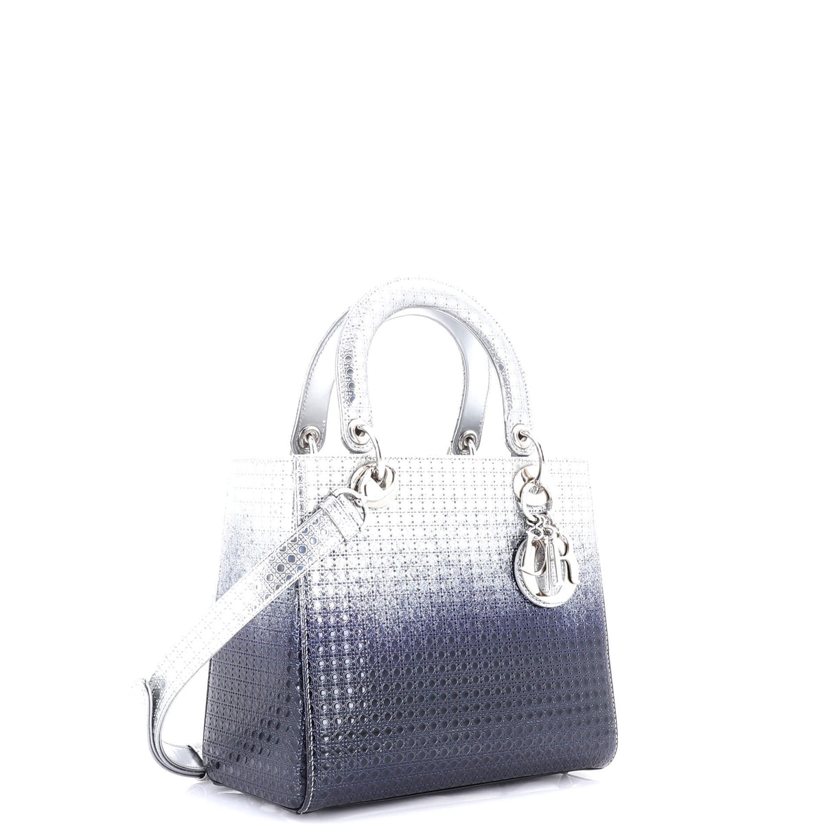 Lady Dior Bag Micro Cannage Ombre Metallic Calfskin Medium