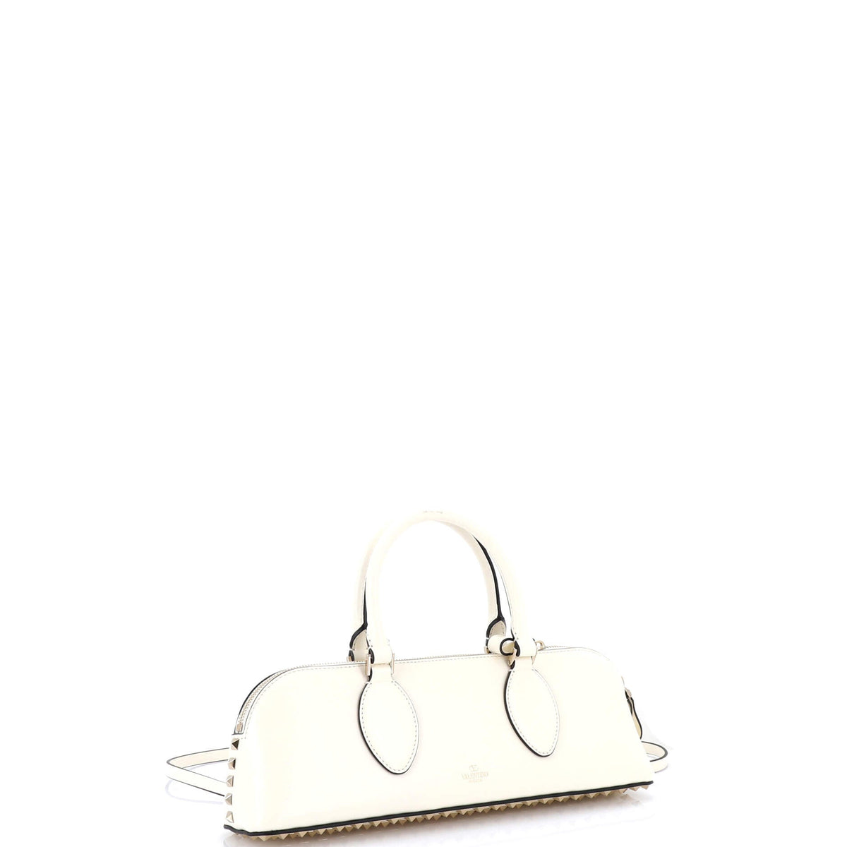 Rockstud Zip Up Top Handle Bag Leather East West