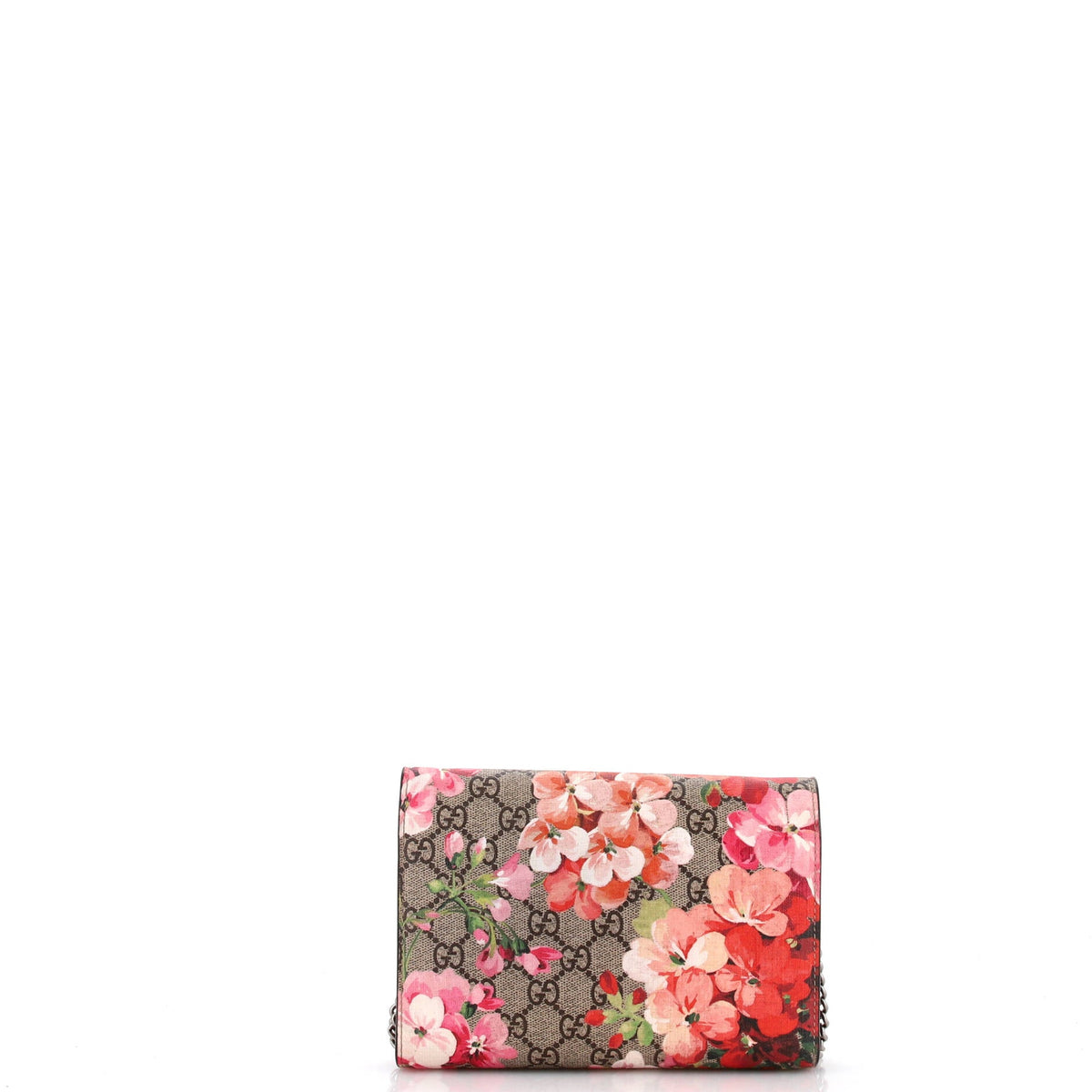 Dionysus Chain Wallet Blooms Print GG Coated Canvas Small