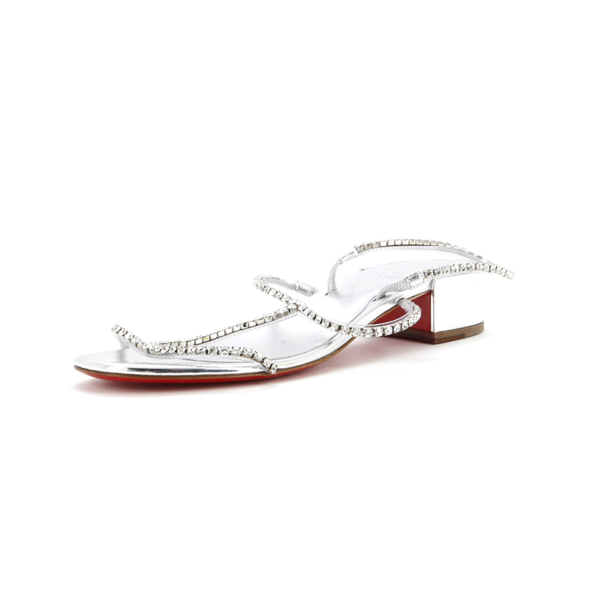 Women's Simple Queenie Sandals Crystal Embellished Leather 25