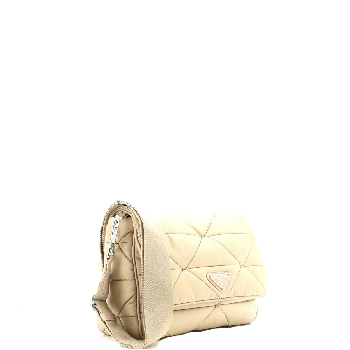 Padded Flap Shoulder Bag Quilted Tessuto