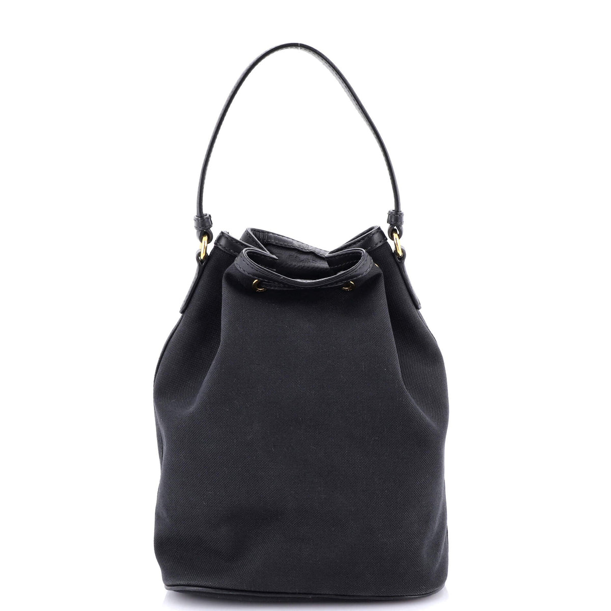 Logo Drawstring Bucket Bag Canvas