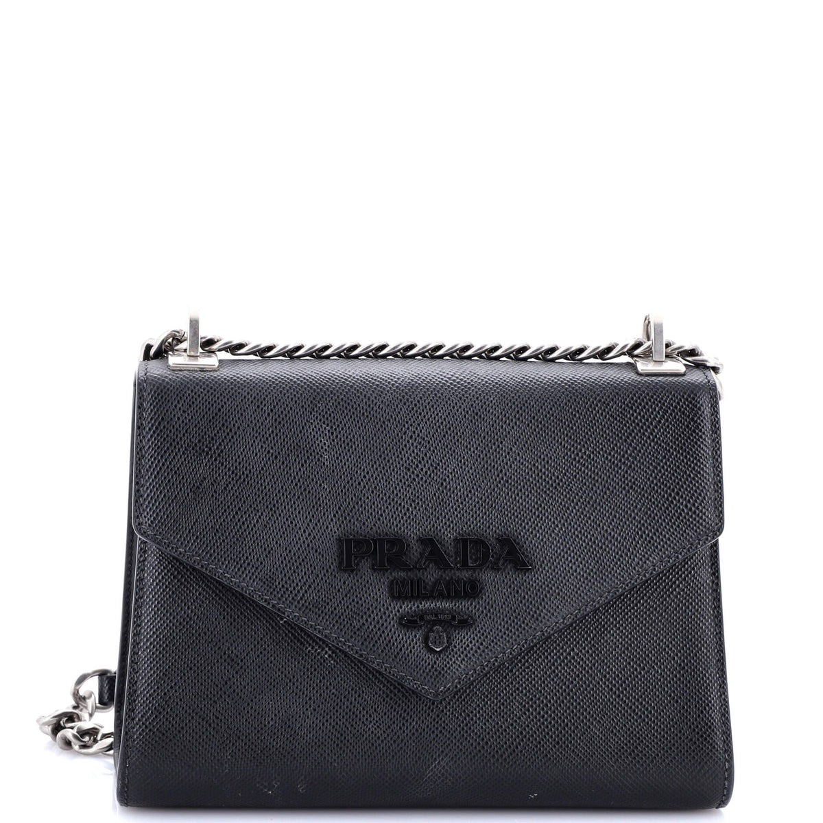 Monochrome Shoulder Bag Saffiano Leather Medium