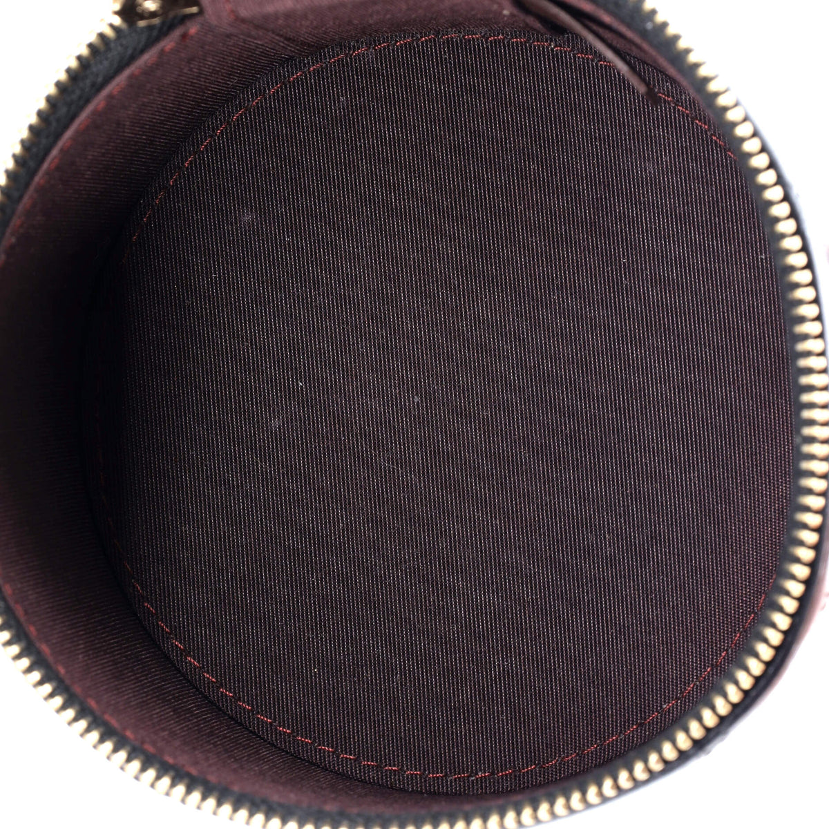 CC Round Vanity Case with Chain Quilted Lambskin Mini