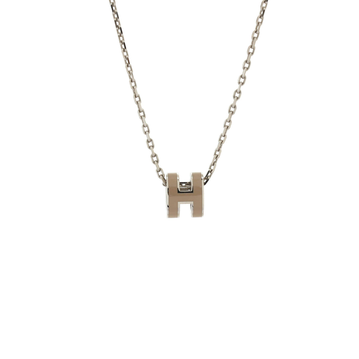 Pop H Pendant Chain Necklace Metal and Enamel Mini