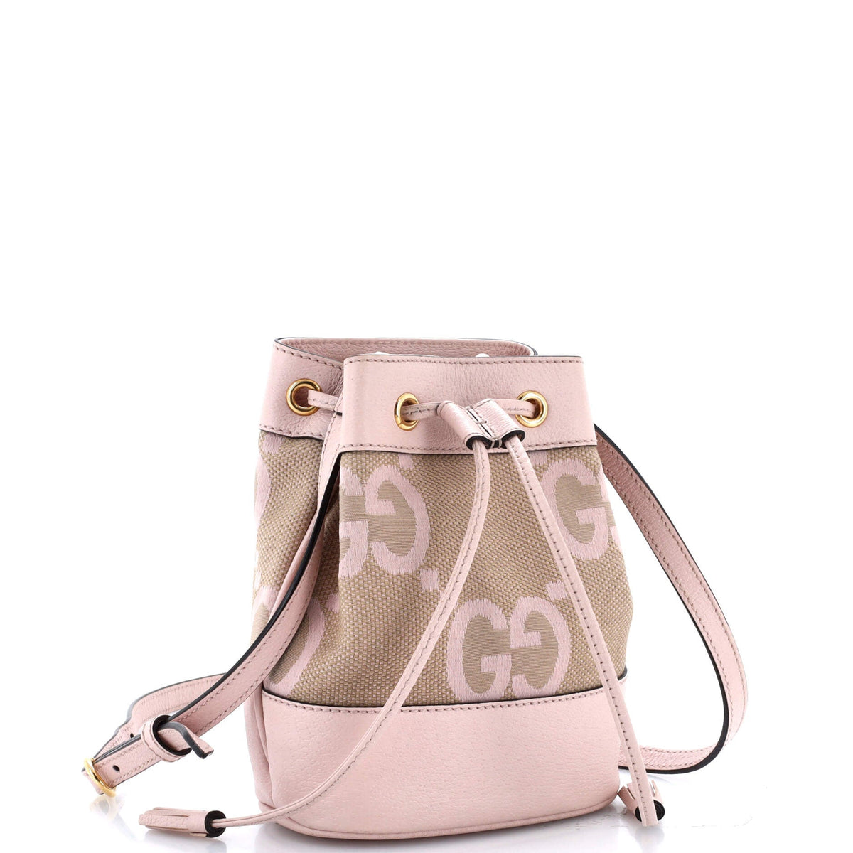 Ophidia Bucket Bag Jumbo GG Canvas with Leather Mini