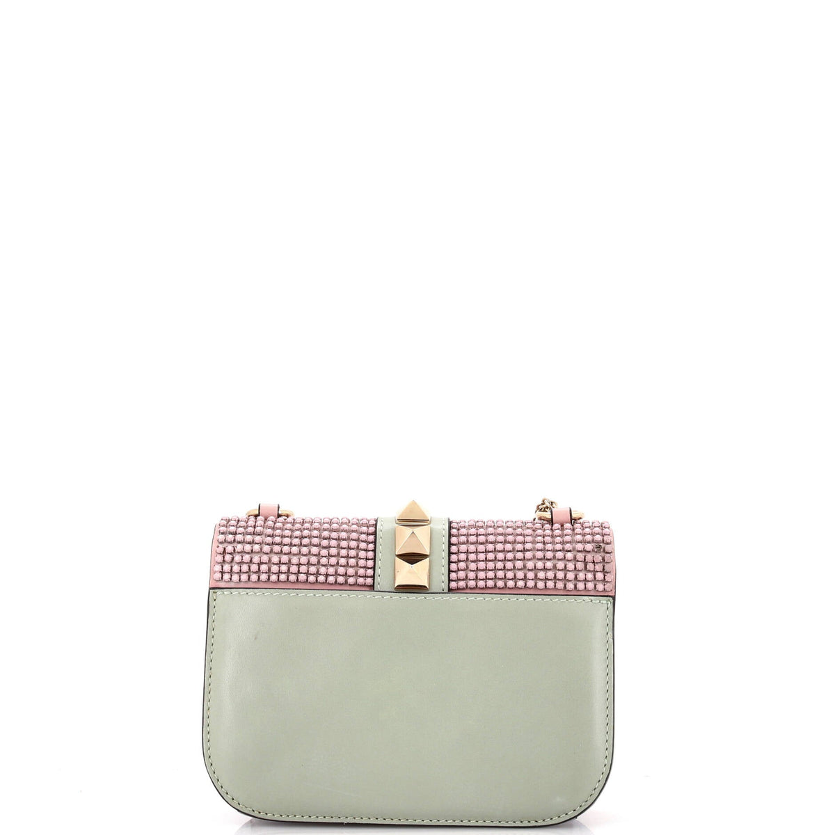 Glam Lock Shoulder Bag Embellished Leather Small