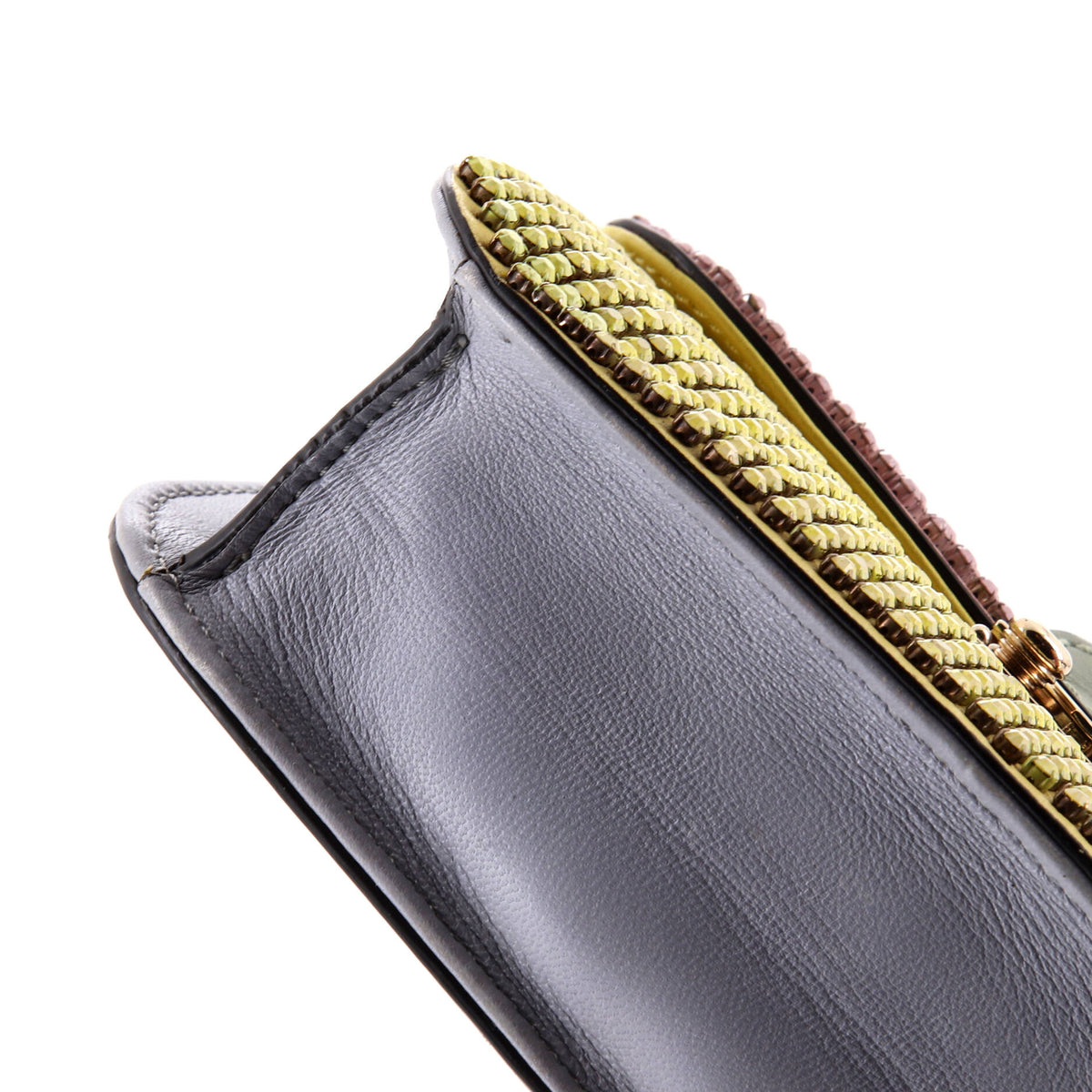 Glam Lock Shoulder Bag Embellished Leather Small