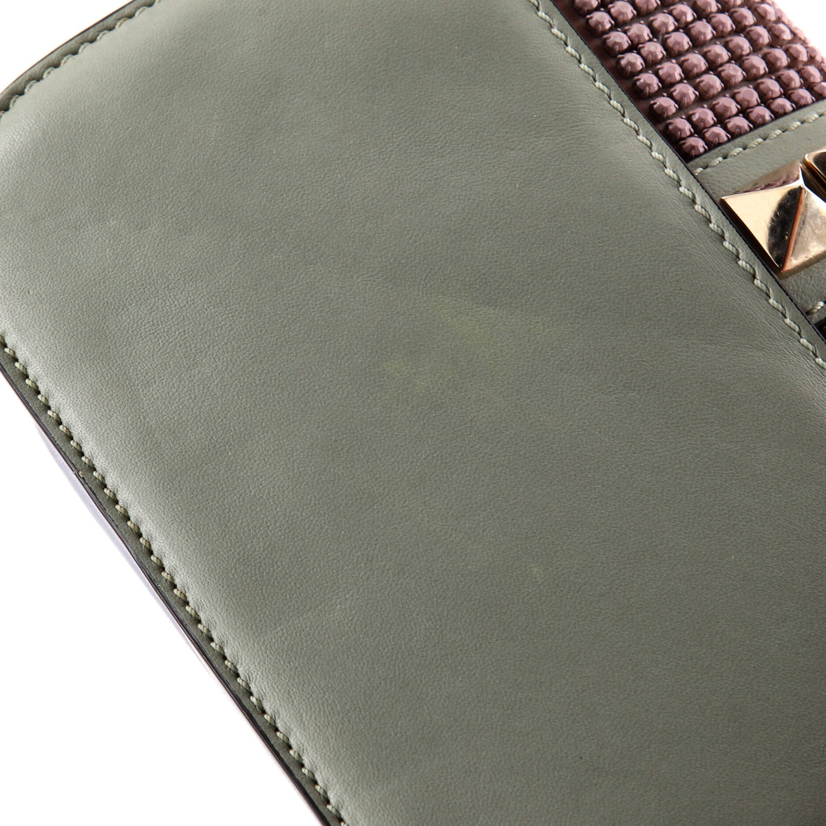 Glam Lock Shoulder Bag Embellished Leather Small