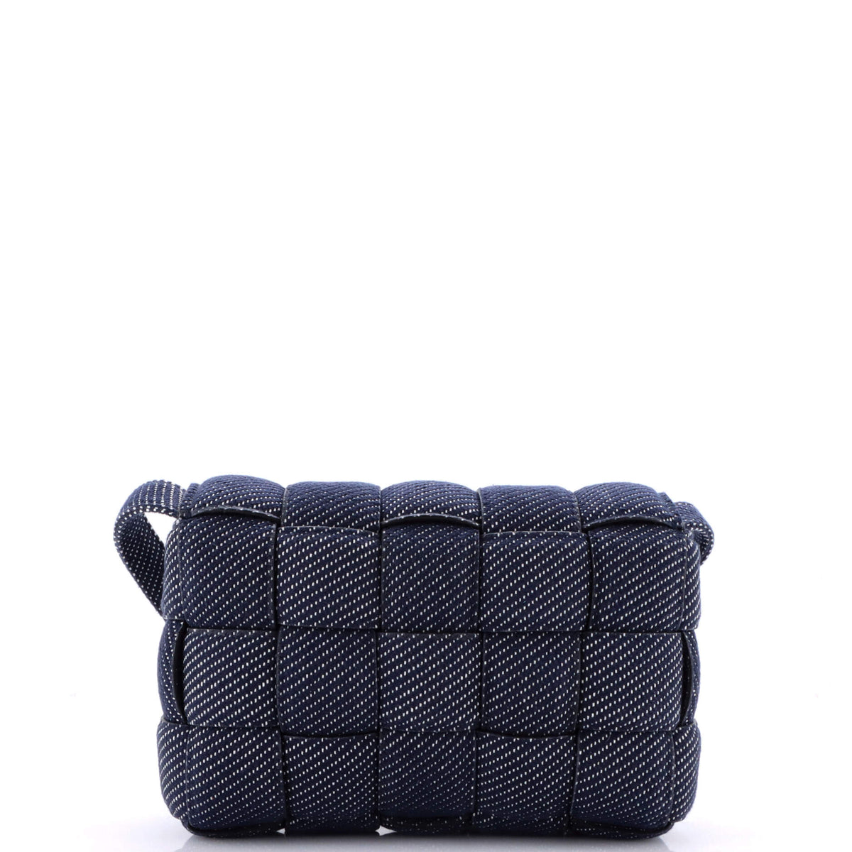 Cassette Crossbody Bag Padded Maxi Intrecciato Denim