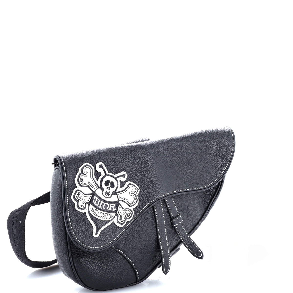 Shawn Stussy Saddle Crossbody Bag Leather with Applique
