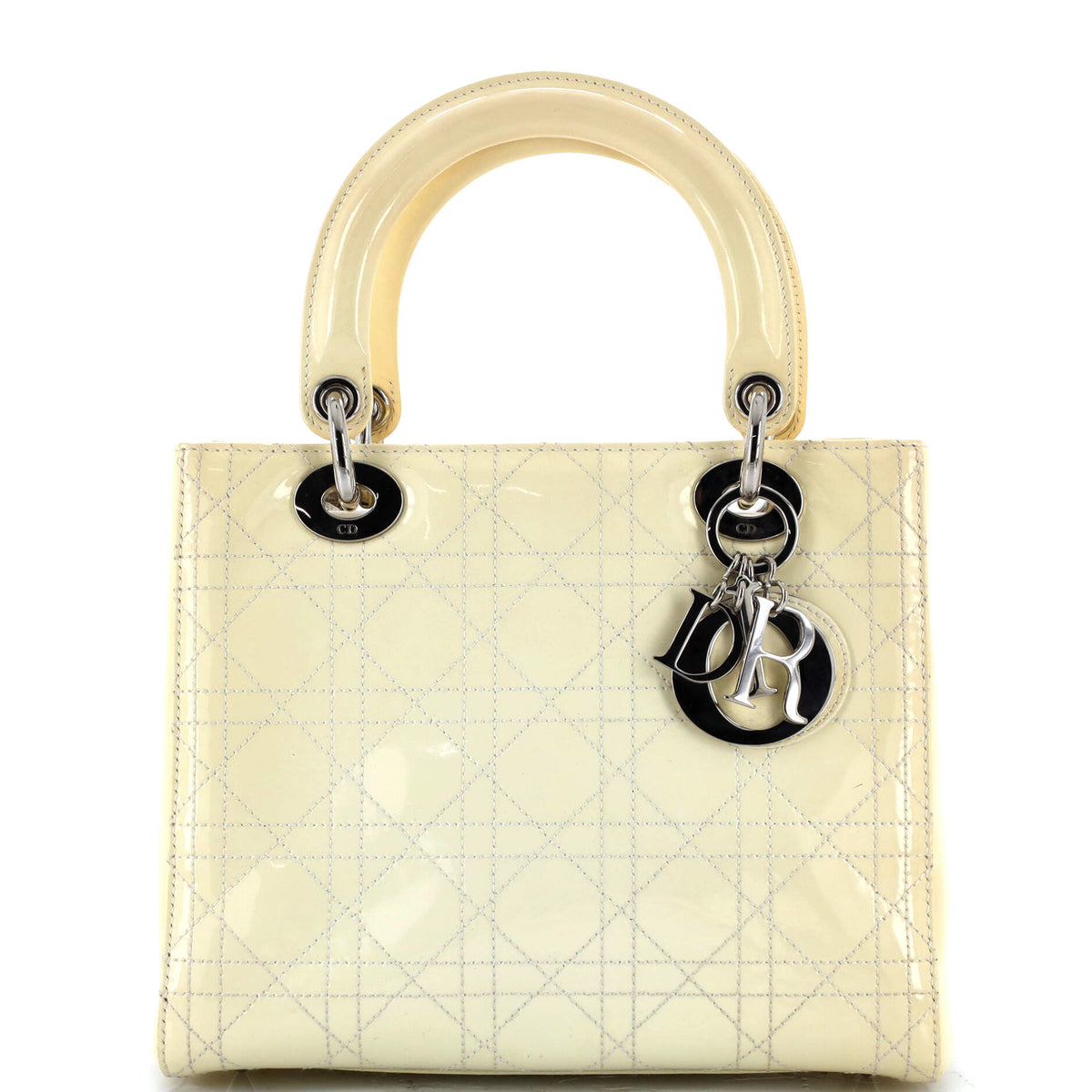 Lady Dior Bag Cannage Quilt Patent Medium