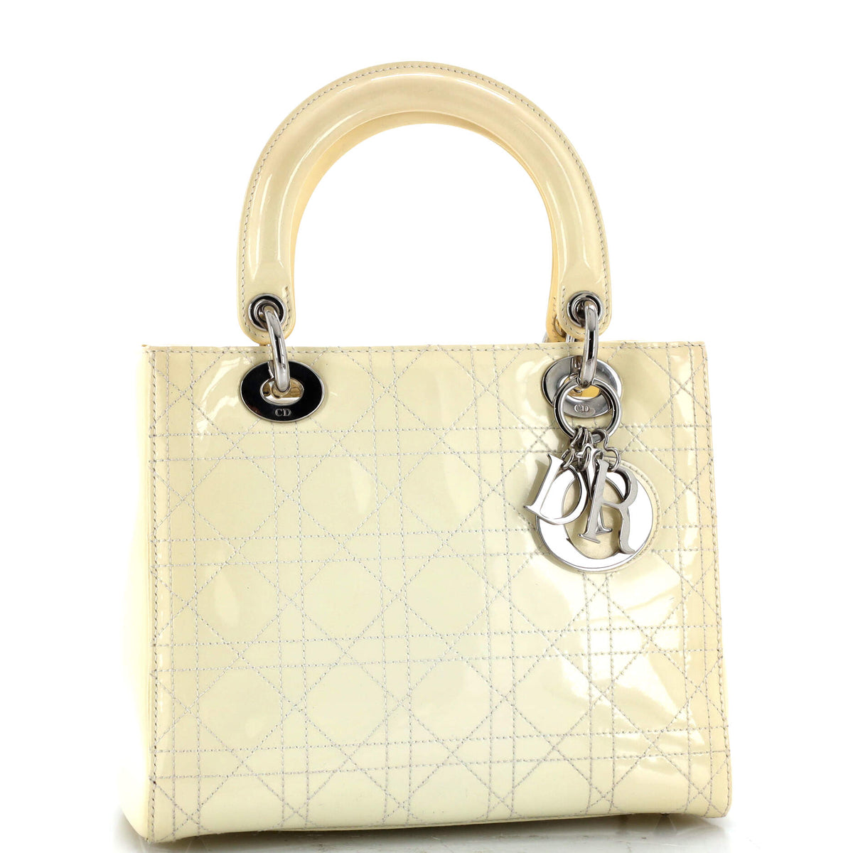 Lady Dior Bag Cannage Quilt Patent Medium