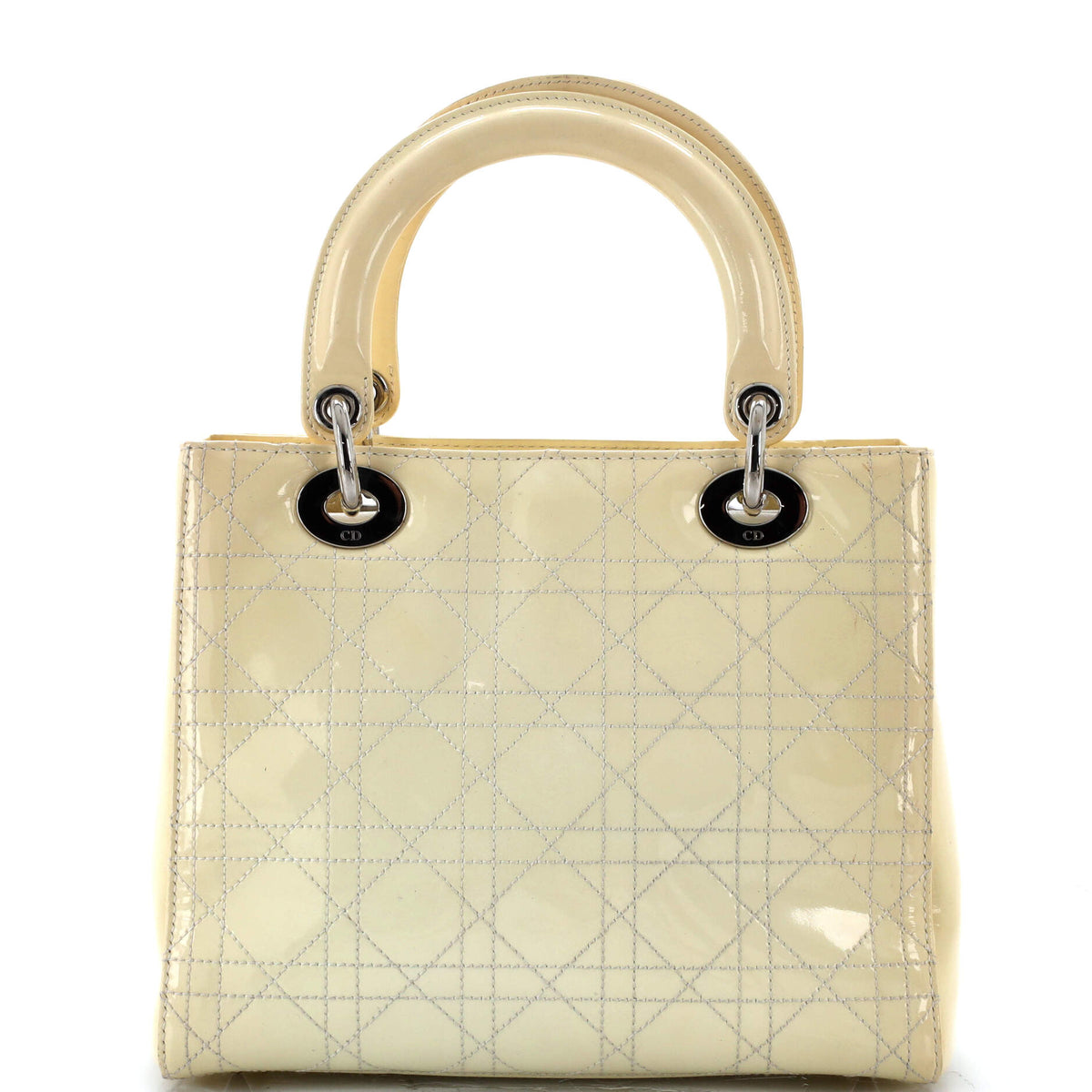 Lady Dior Bag Cannage Quilt Patent Medium