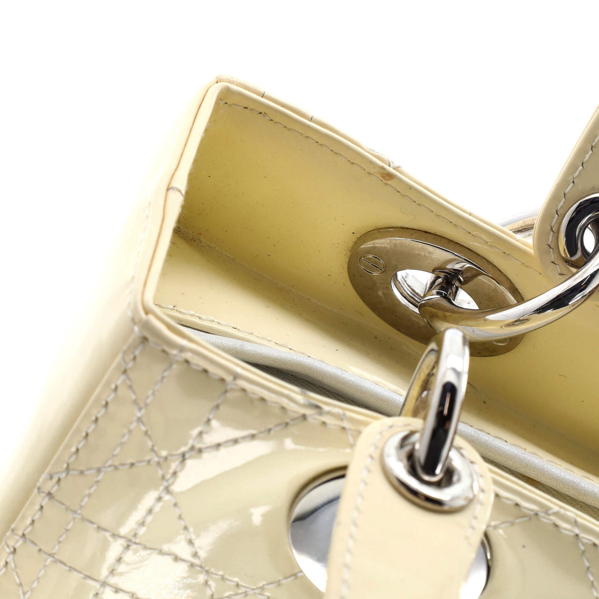 Lady Dior Bag Cannage Quilt Patent Medium
