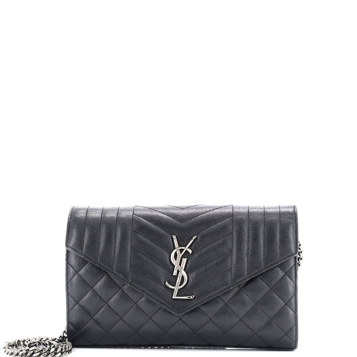 Classic Monogram Chain Wallet Mixed Matelasse Leather Medium