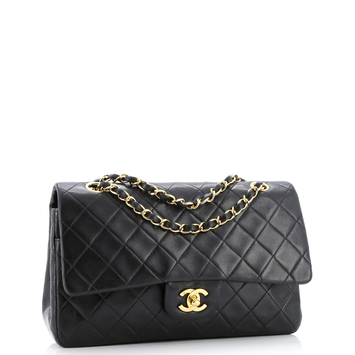 Vintage Classic Double Flap Bag Quilted Lambskin Medium