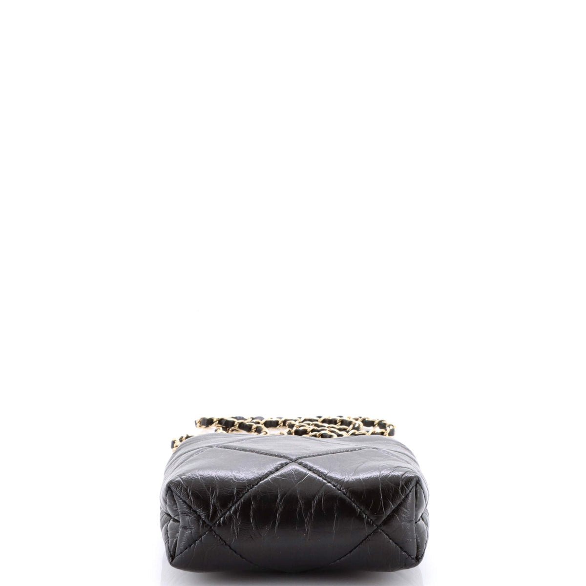 CC Kisslock Frame Clutch with Chain Quilted Lambskin Small