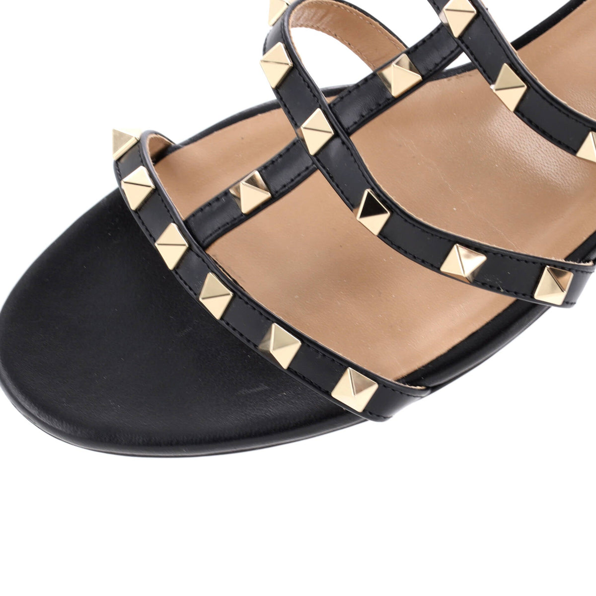 Women's Multi Strap Rockstud Flat Sandals Leather