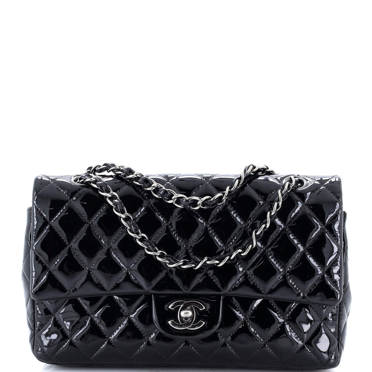 Classic Double Flap Bag Quilted Patent Medium