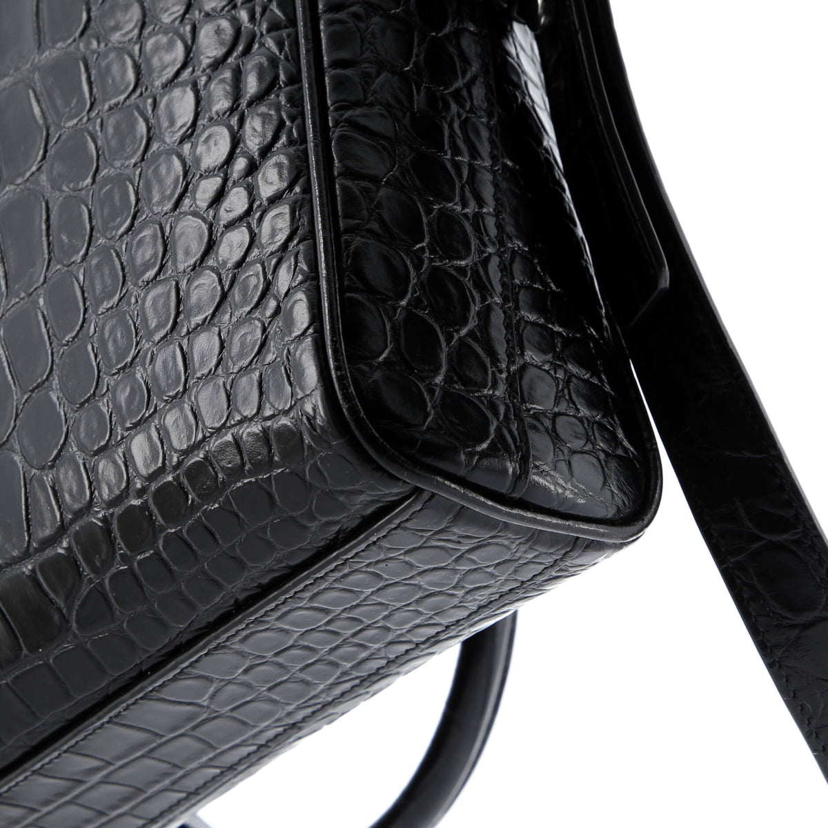 Duffle Briefcase Crocodile Embossed Leather