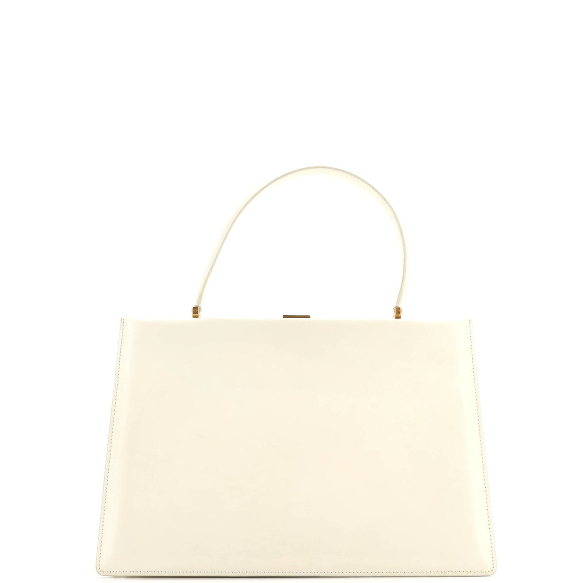 Clasp Top Handle Bag Leather Medium