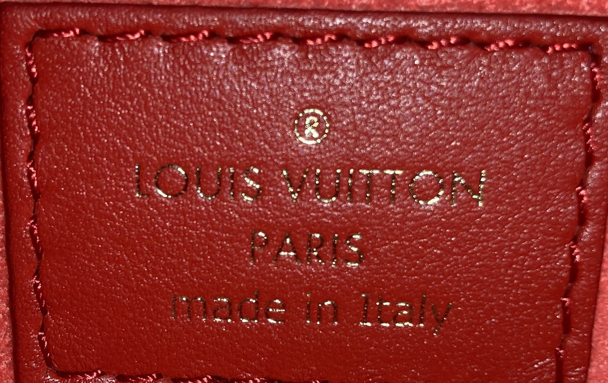 Top Handle Frame Clutch Nanogram Embossed Leather