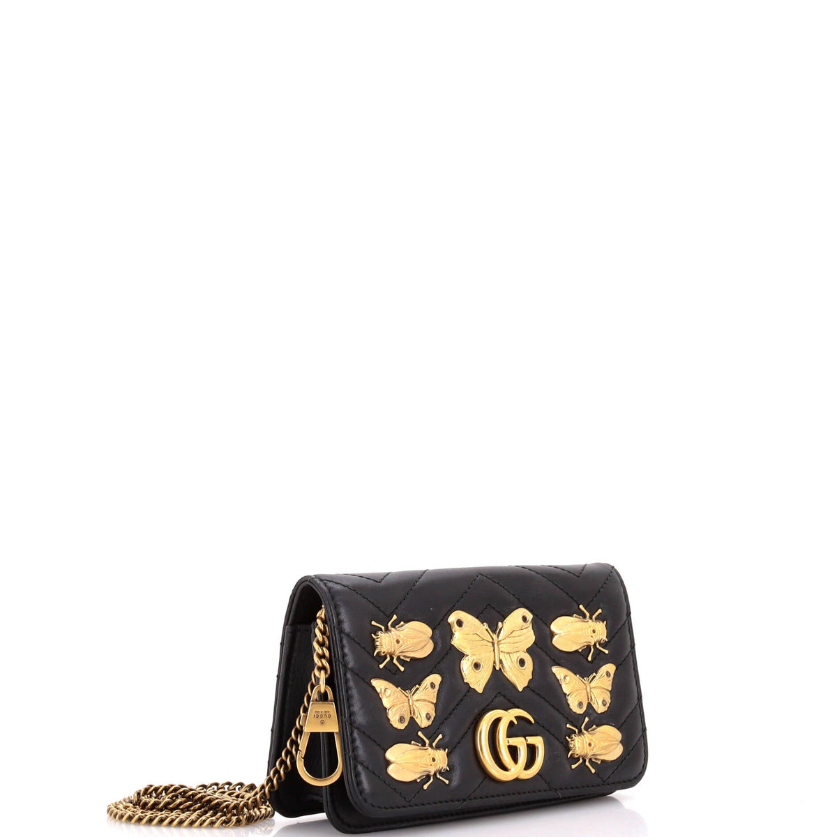 GG Marmont Chain Flap Bag Embellished Matelasse Leather Mini